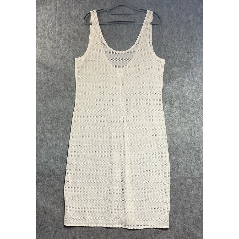 Shade & Shore Cover Up Dress Womens Large Cream Lightweight Sheer Beach Pool